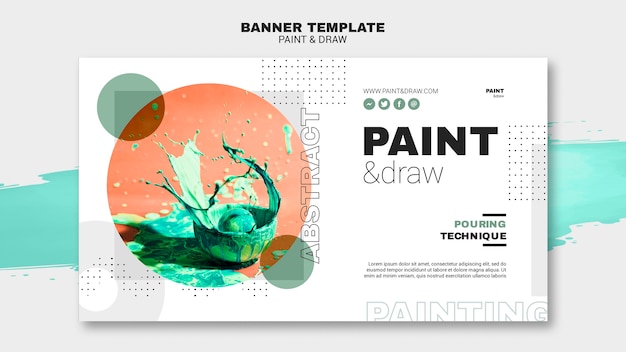 Modèle de bannière de concept de peinture