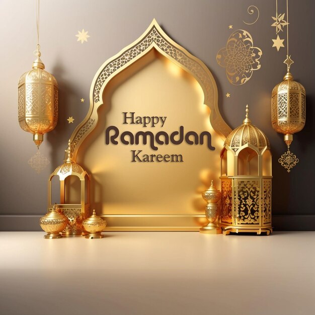 Modèle de bannière de conception de fond Ramadan Kareem Mubarak