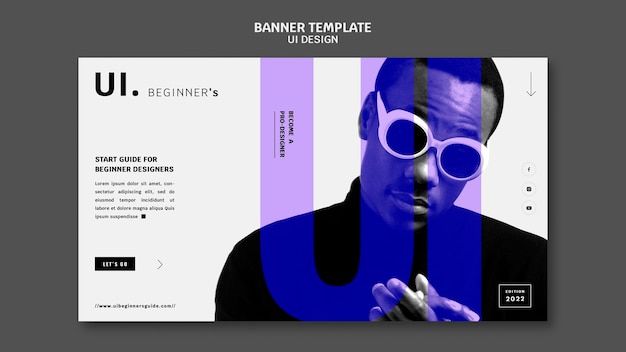 PSD modèle de bannière de conception d'interface utilisateur