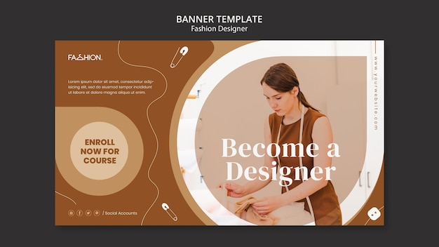Modèle de bannière de conception de mode