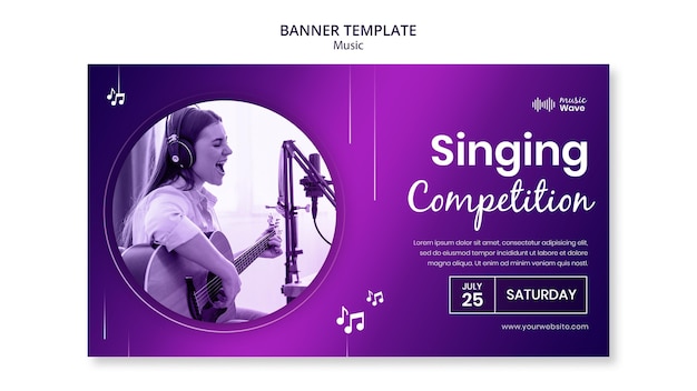 Modèle de bannière de concours de chant
