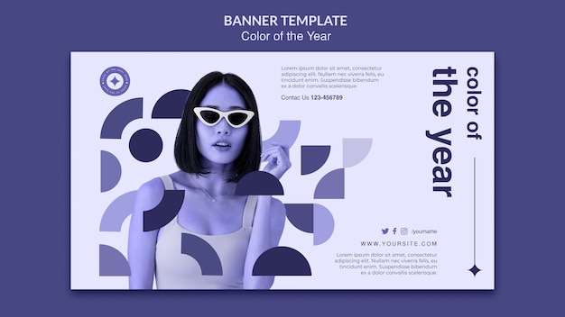 Modèle de bannière couleur de l'année 2022