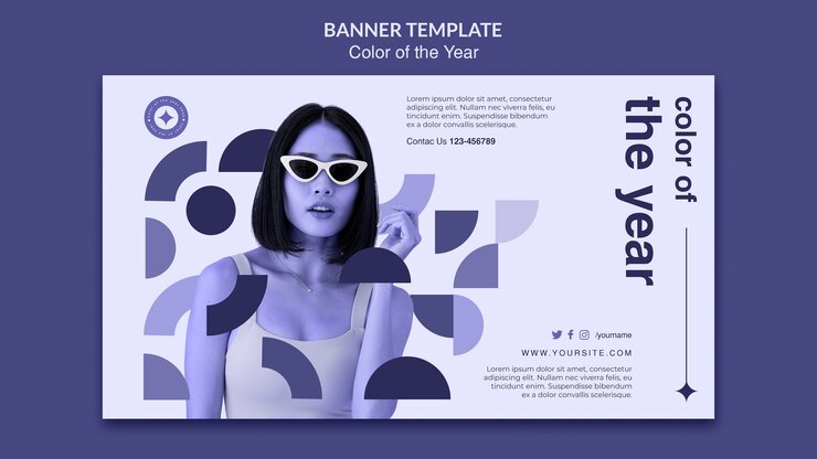 PSD modèle de bannière couleur de l'année 2022