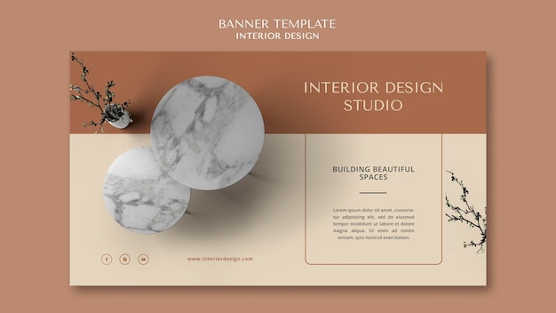 Modèle de bannière de design d'intérieur