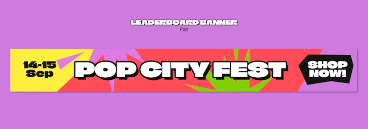 PSD modèle de bannière du classement du festival de la ville pop
