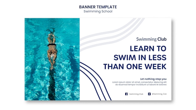 Modèle De Bannière D'école De Natation