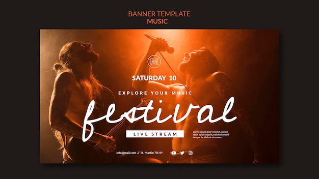 PSD modèle de bannière de festival