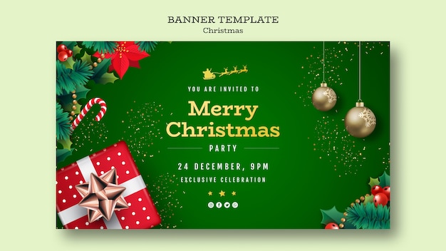 Modèle de bannière de fête de Noël