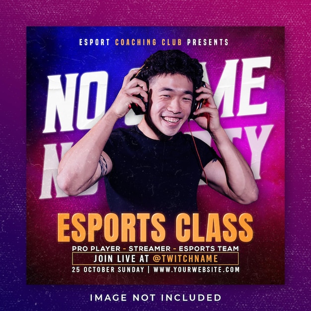 PSD modèle de bannière de flyer de médias sociaux de classe esport