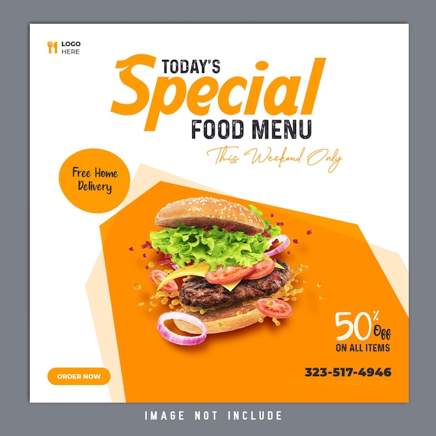 Modèle de bannière de food sur les réseaux sociaux