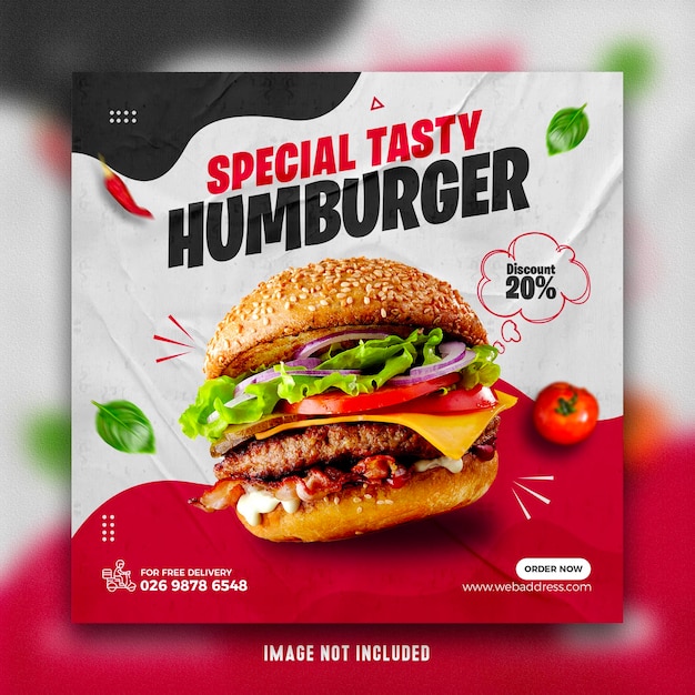 Modèle de bannière de food sur les réseaux sociaux