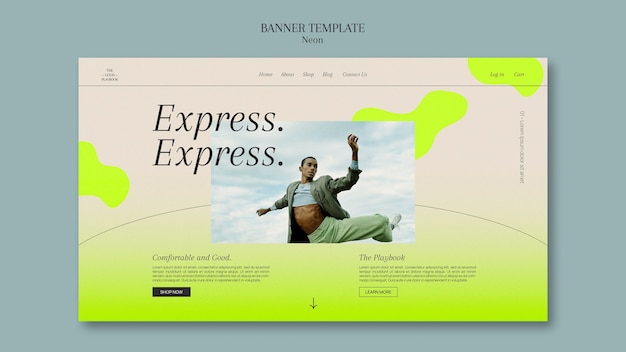 Modèle de bannière horizontale d'expression personnelle