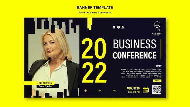 Modèle de bannière horizontale pour un événement professionnel