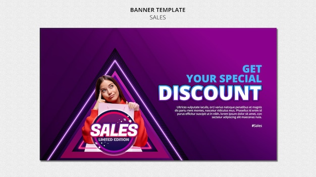 Modèle de bannière horizontale pour les ventes