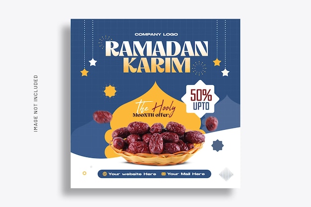 Modèle De Bannière Instagram Pour La Nourriture Du Ramadan