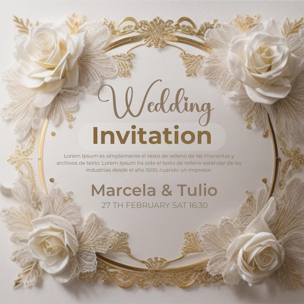 PSD modèle de bannière d'invitation de mariage