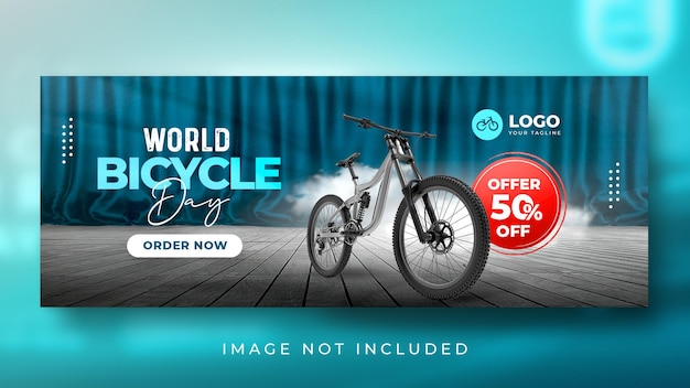 PSD modèle de bannière de la journée mondiale du vélo