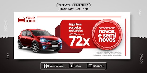 Modèle de bannière de médias sociaux Agence automobile proposée