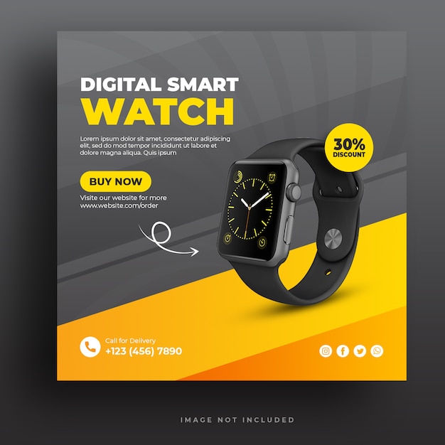 Modèle De Bannière De Médias Sociaux Digital Smart Watch