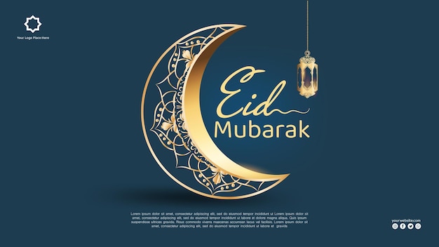 PSD modèle de bannière de médias sociaux eid mubarak et eid ulfitr