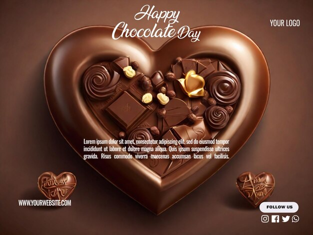 PSD modèle de bannière de médias sociaux happy chocolate day célébrant le festival psd