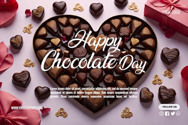PSD modèle de bannière de médias sociaux happy chocolate day célébrant le festival psd