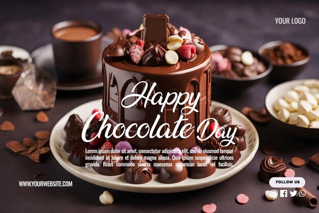 PSD modèle de bannière de médias sociaux happy chocolate day célébrant le festival psd