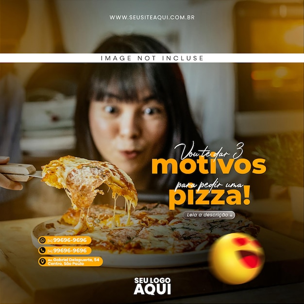 PSD modèle de bannière de médias sociaux de menu de nourriture psd et de délicieuse pizza