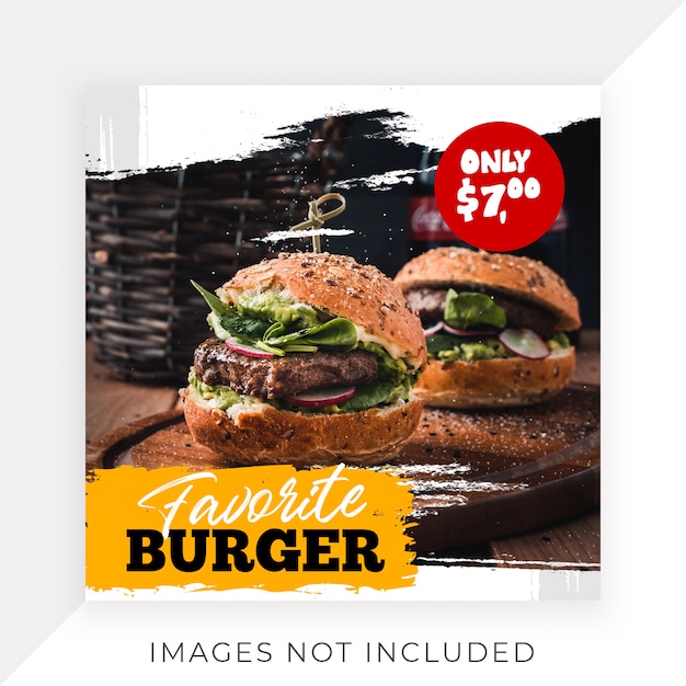 PSD modèle de bannière de nourriture instagram restaurant restaurant