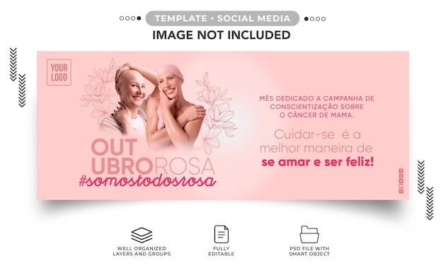 Modèle de bannière Octobre rose contre le cancer du sein