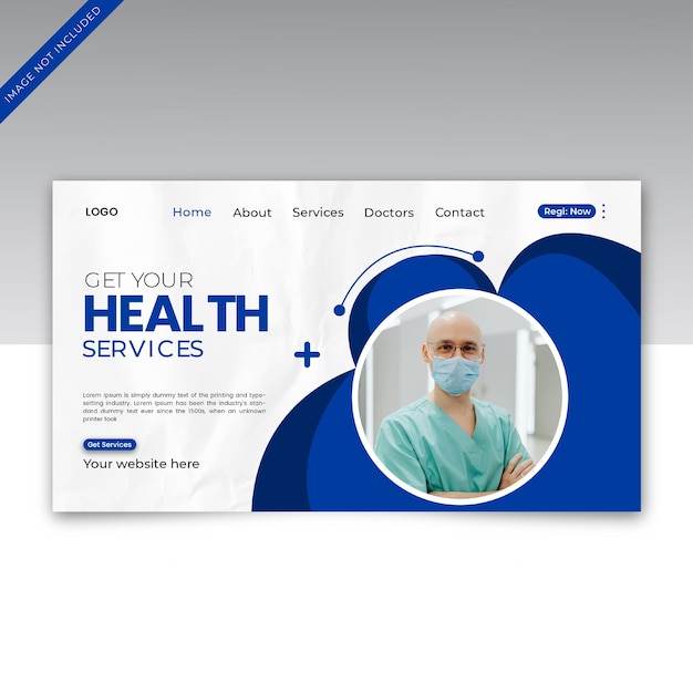 Modèle de bannière de page d'atterrissage de soins de santé médicaux