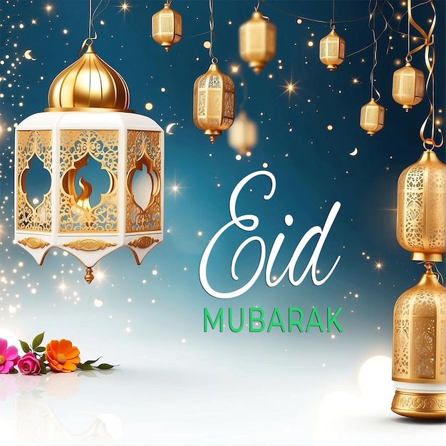 PSD le modèle de bannière de poste instagram pour les médias sociaux d'eid mubarak