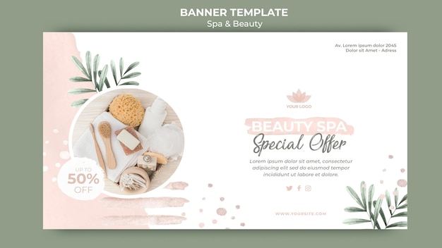 PSD modèle de bannière pour spa et beauté