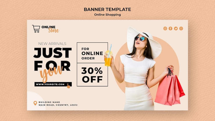 PSD modèle de bannière pour la vente de mode en ligne
