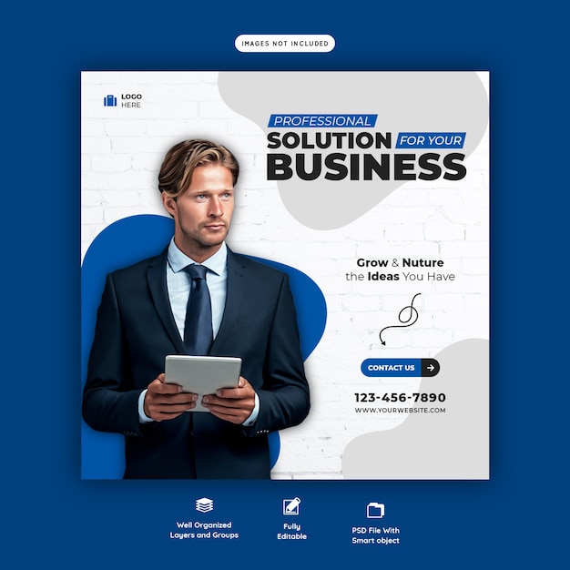 Modèle de bannière de promotion commerciale et de médias sociaux d'entreprise