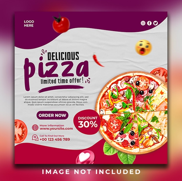 Modèle De Bannière De Promotion Des Médias Sociaux De La Nourriture Délicieuse Pizza Chaude Spéciale