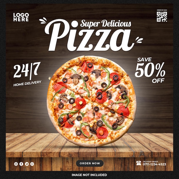 Modèle De Bannière De Promotion De Menu De Pizza