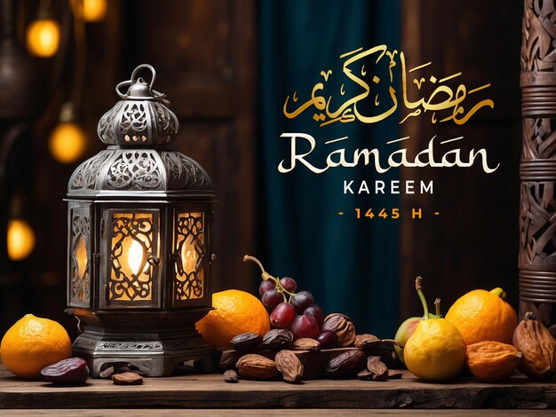 PSD modèle de bannière psd ramadan kareem avec une lanterne arabe