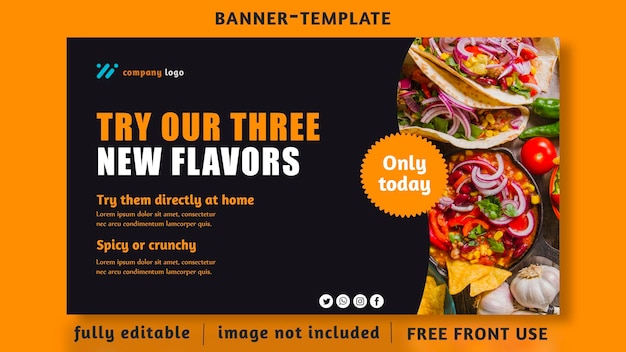 Modèle de bannière de restaurant alimentaire