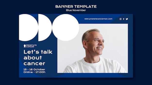 Modèle de bannière de sensibilisation au cancer de la prostate