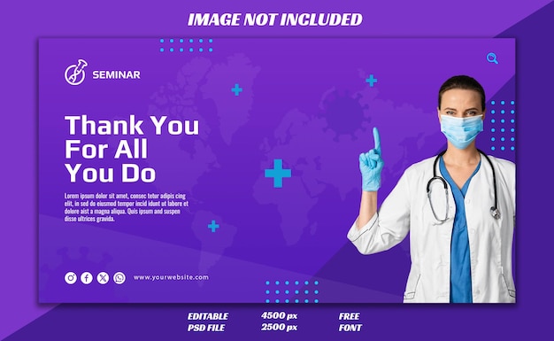 Modèle de bannière de soins de santé médicaux pour la publication sur les médias sociaux