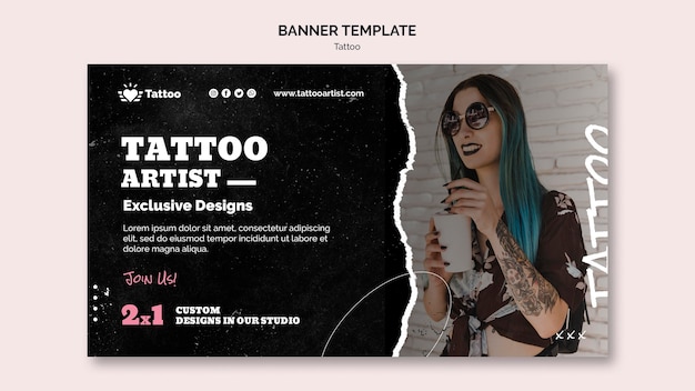 Modèle De Bannière De Tatoueur