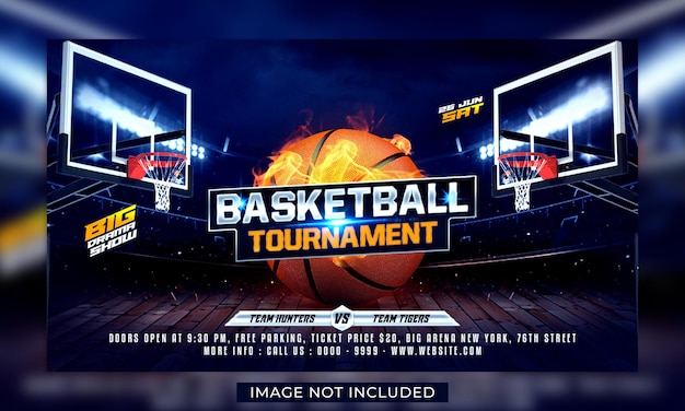 Modèle de bannière de tournoi de basket