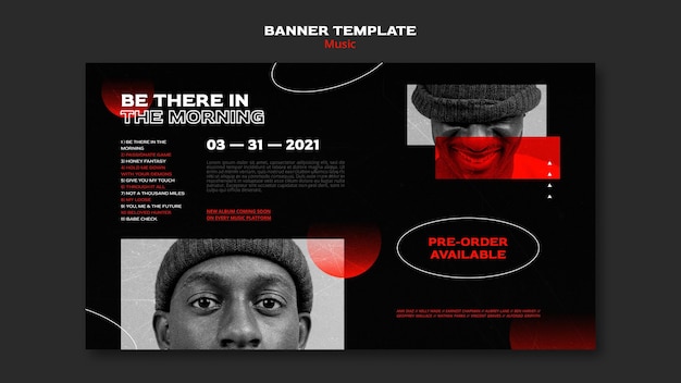 Modèle de bannière de vente de billets de musique