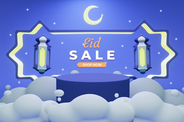 Modèle de bannière de vente Eid