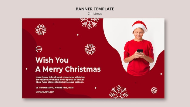 Modèle de bannière de vente de Noël