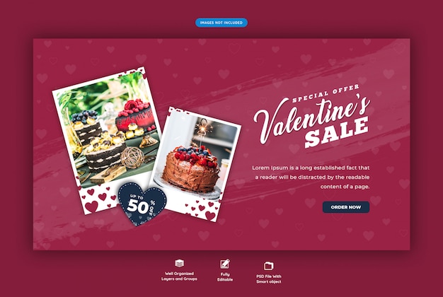 Modèle De Bannière De Vente De La Saint-valentin