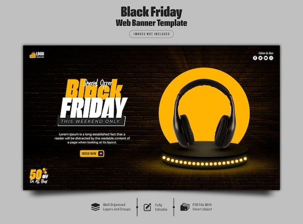 Modèle De Bannière Web Black Friday Sale