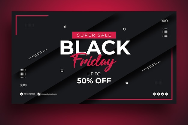 Modèle De Bannière Web Black Friday Sale