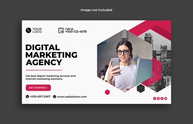 Modèle de bannière Web d'entreprise de marketing numérique